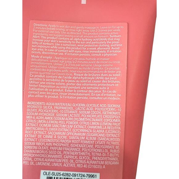 New OLEHENRIKSEN Strawberry Lemonade Smoothing Scrub Full Size 10% AHA Vegan - Picture 3 of 9